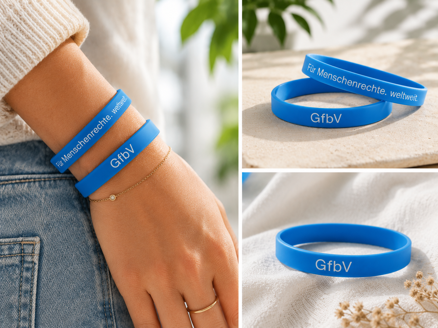 Silikonarmband „Für Menschenrechte. weltweit.“